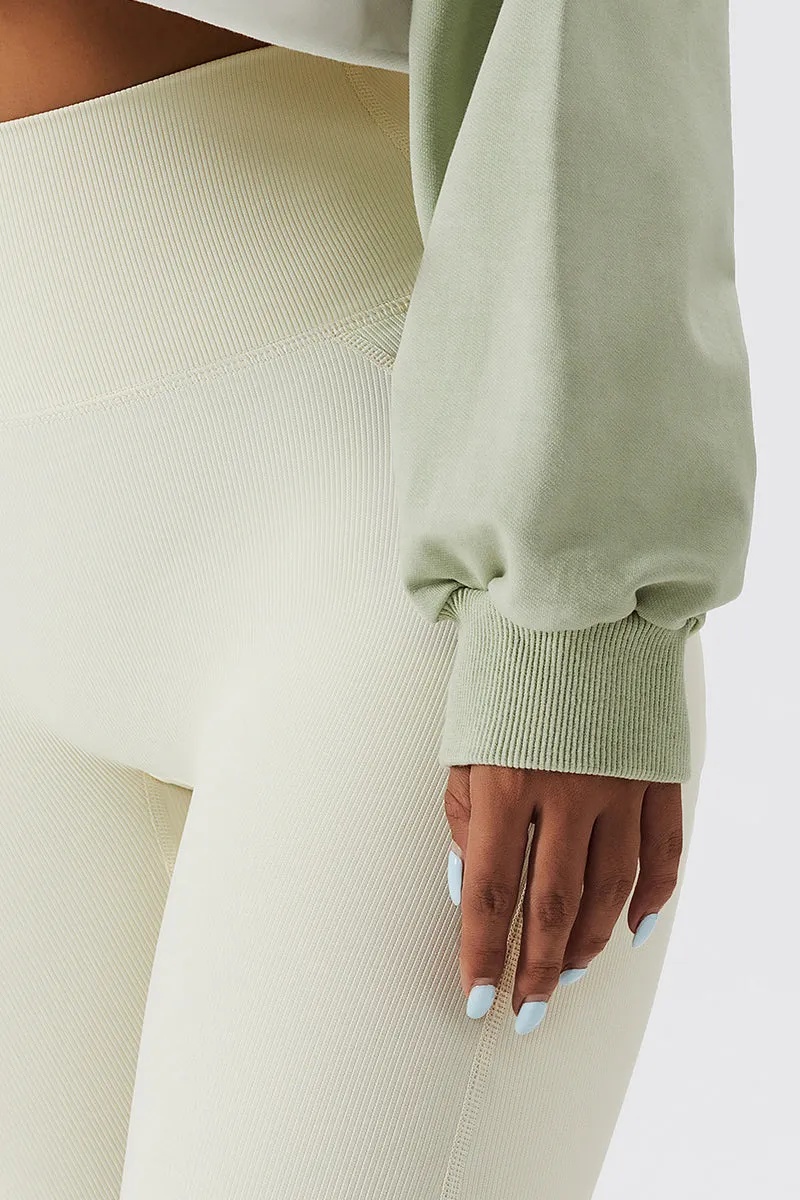 Ombré Oversized Cropped Long Sleeve Sweatshirt