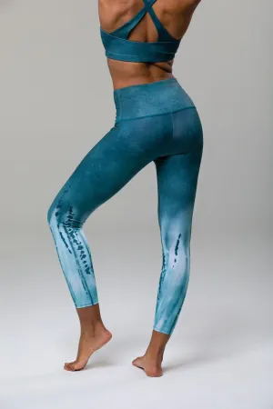 ONZIE // HIGH RISE MIDI LEGGING - OCEAN DIP DYE