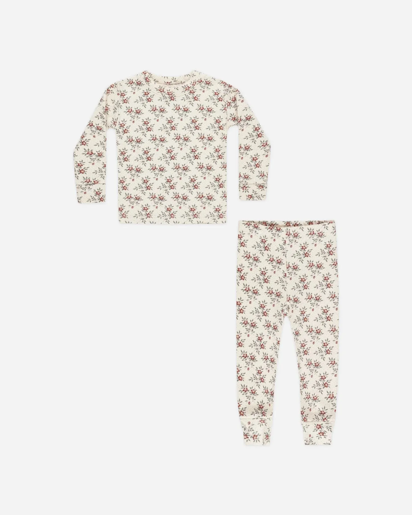 Organic Long Sleeve Pajama Set - Holiday Floral