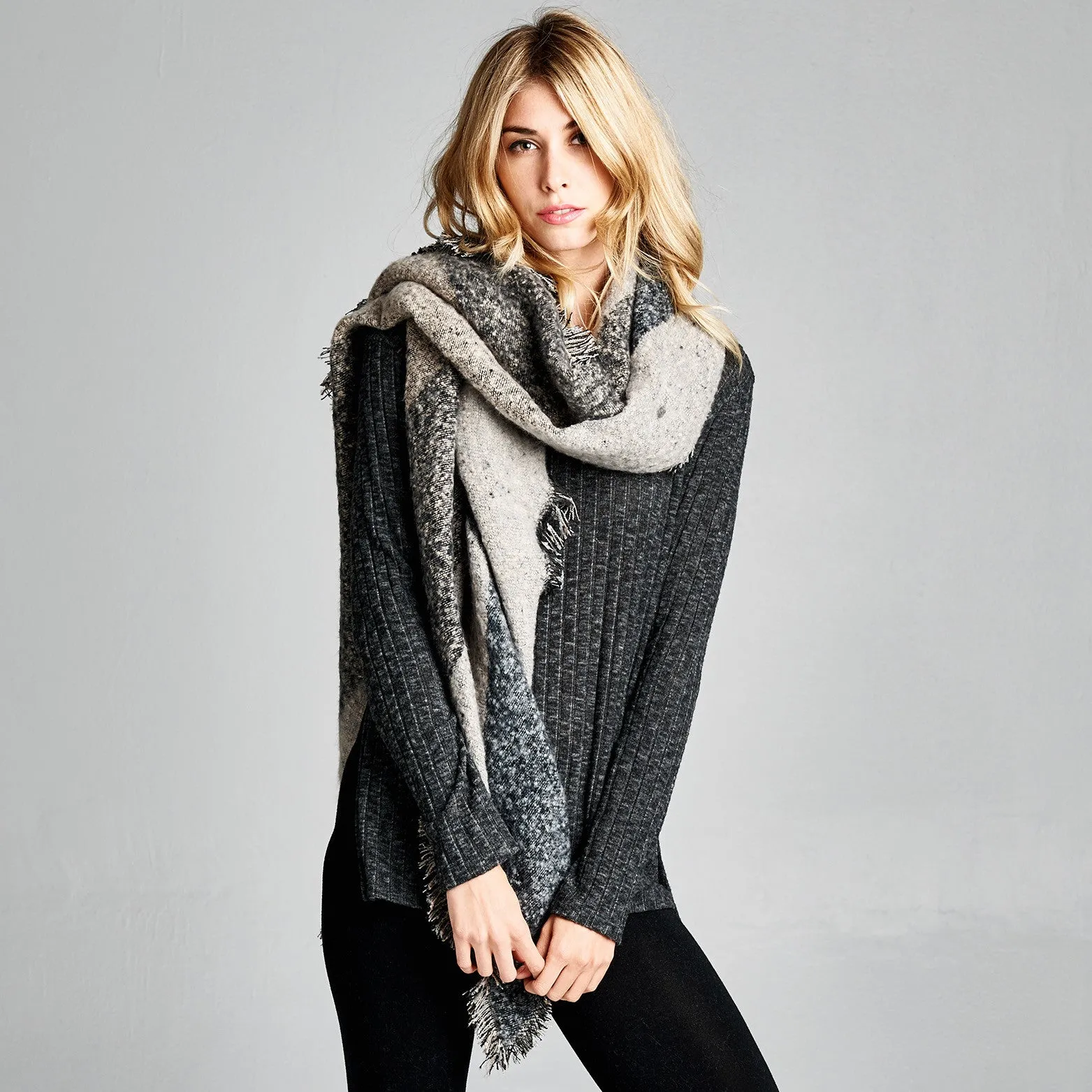 Oversized Colorblock Scarf