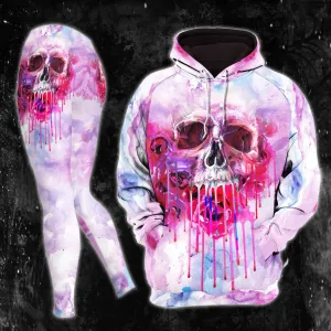 Paiting Color Skull Artwork Combo Hoodie and Leggings