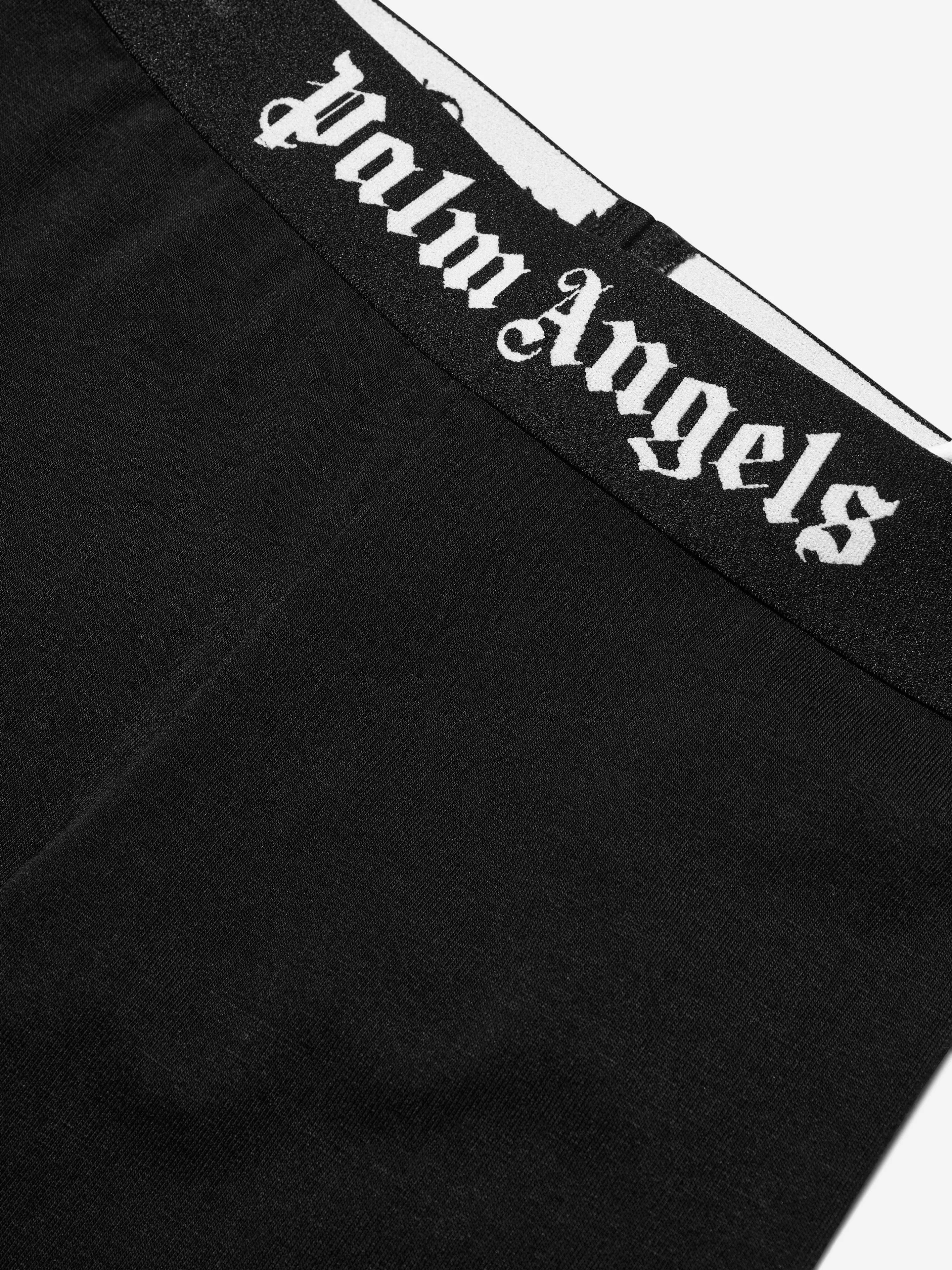 Palm Angels Girls Waistband Logo Leggings in Black