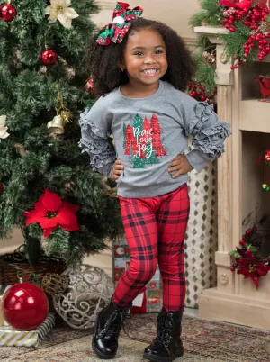 Peace Love Joy Plaid Legging Set