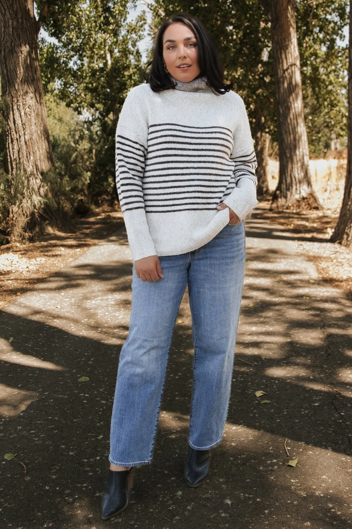 Pennington Turtleneck Sweater | Cream Multi Stripe