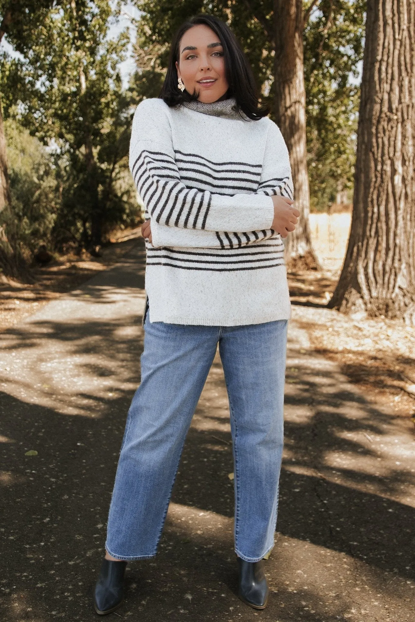 Pennington Turtleneck Sweater | Cream Multi Stripe