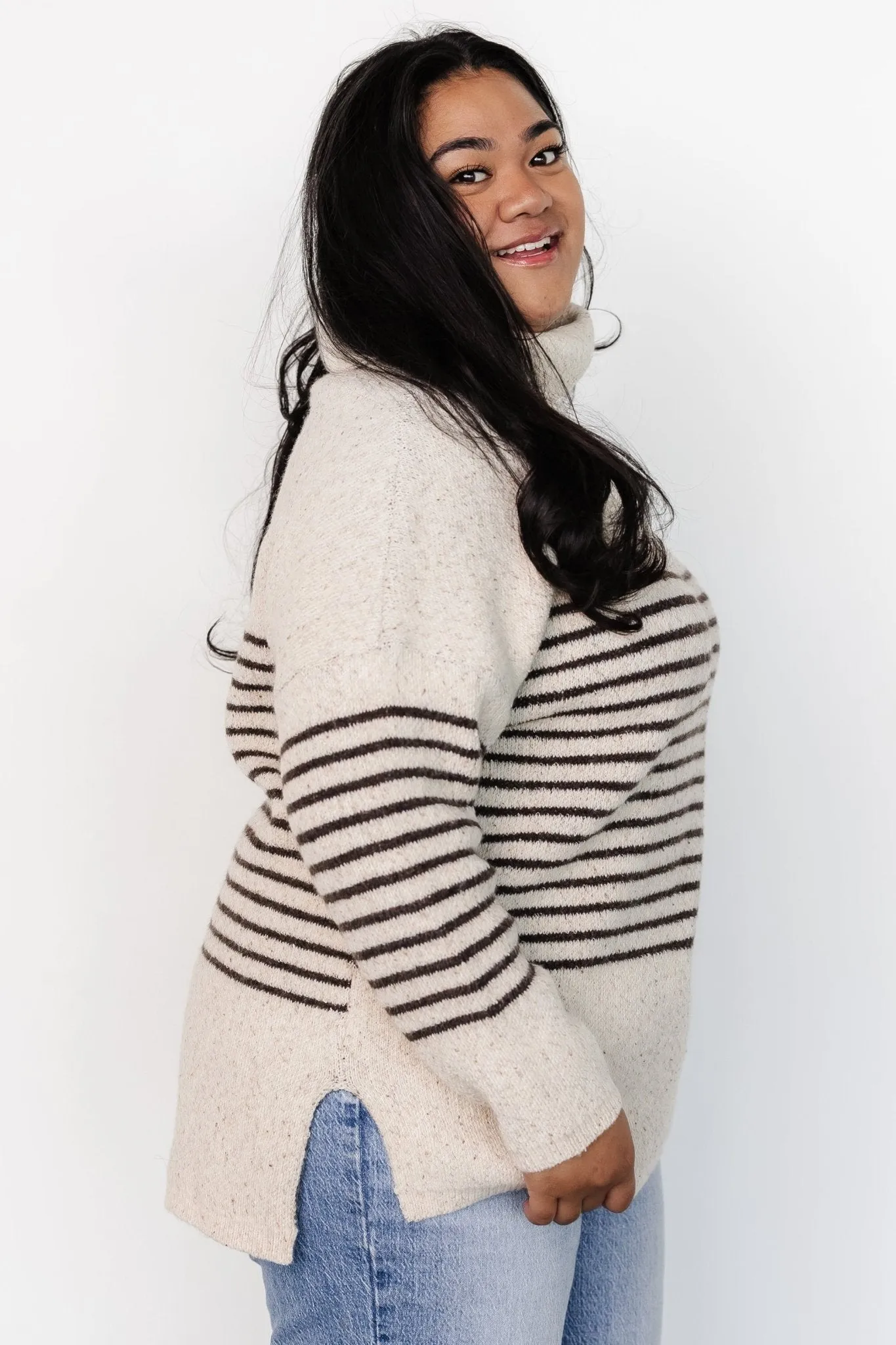 Pennington Turtleneck Sweater | Cream Multi Stripe