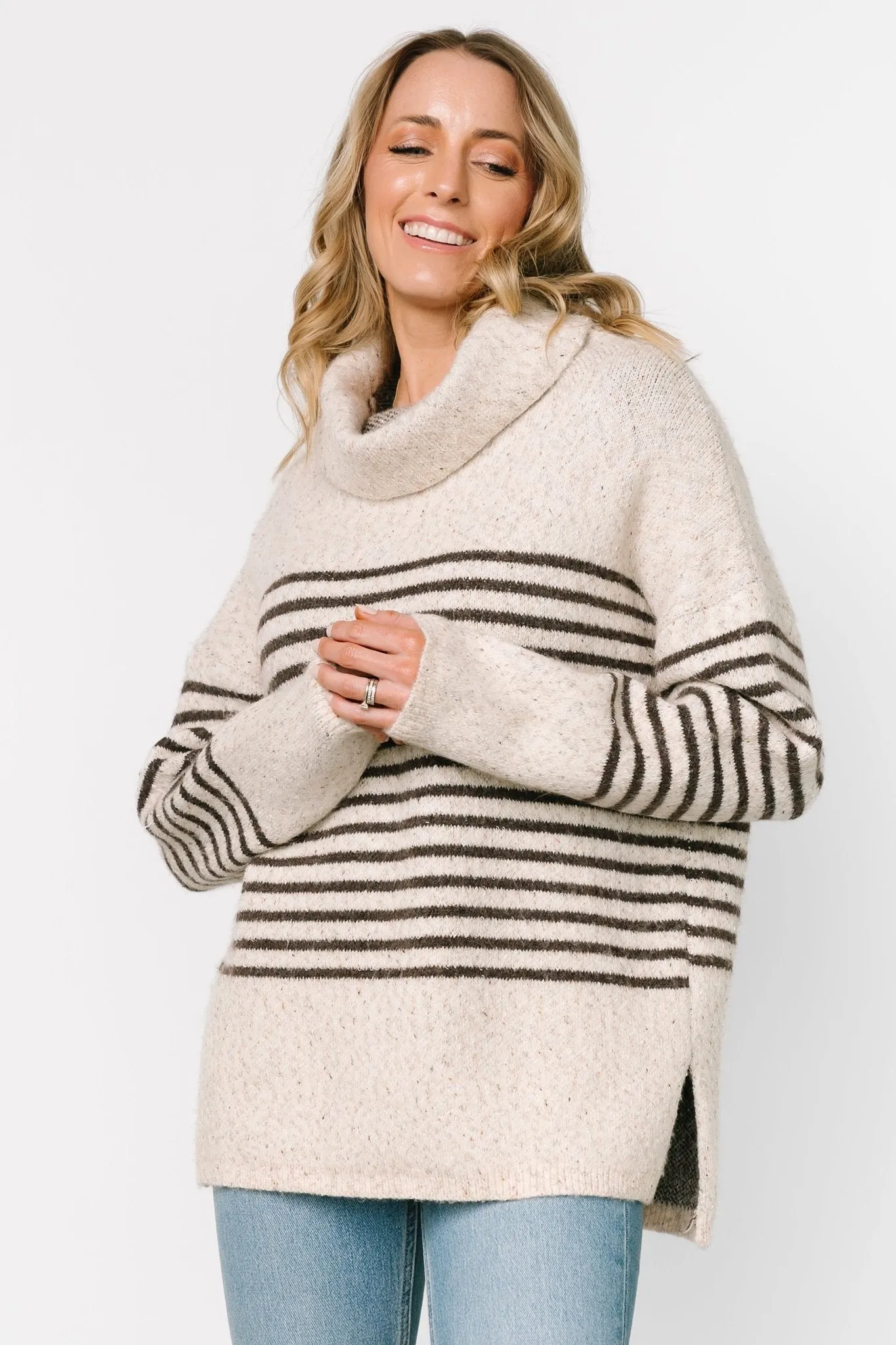 Pennington Turtleneck Sweater | Cream Multi Stripe