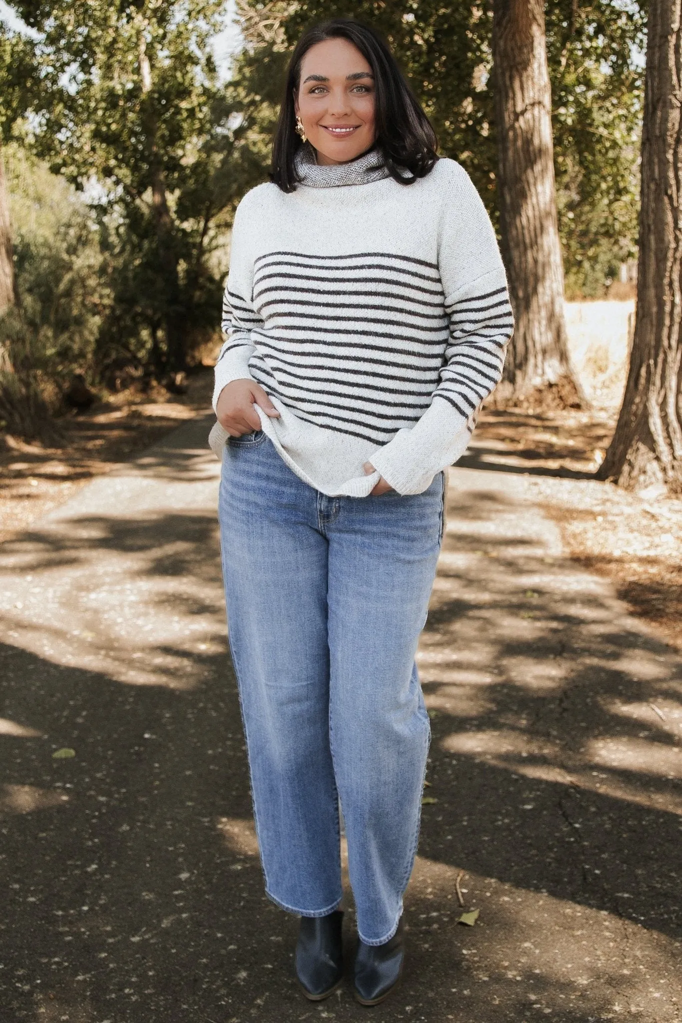 Pennington Turtleneck Sweater | Cream Multi Stripe