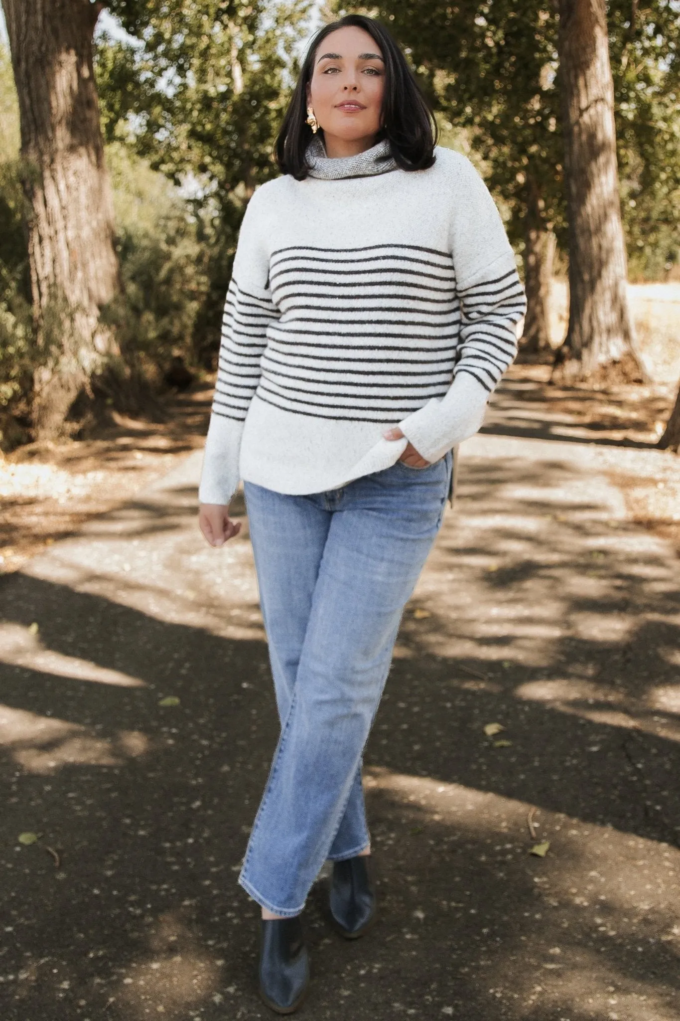 Pennington Turtleneck Sweater | Cream Multi Stripe