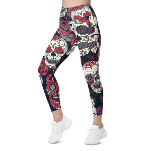 Pink Sugar Skull Leggings with Pockets