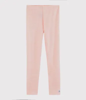 Pinstriped Wool/Cotton Leggings- Pink