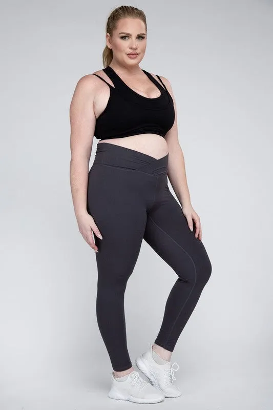 Plus Size V Waist Full Length Leggings