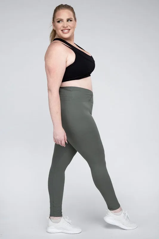 Plus Size V Waist Full Length Leggings