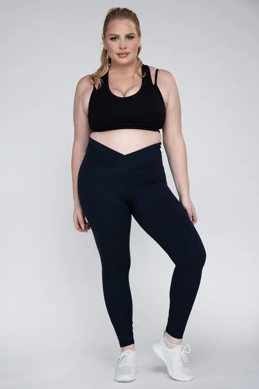 Plus Size V Waist Full Length Leggings