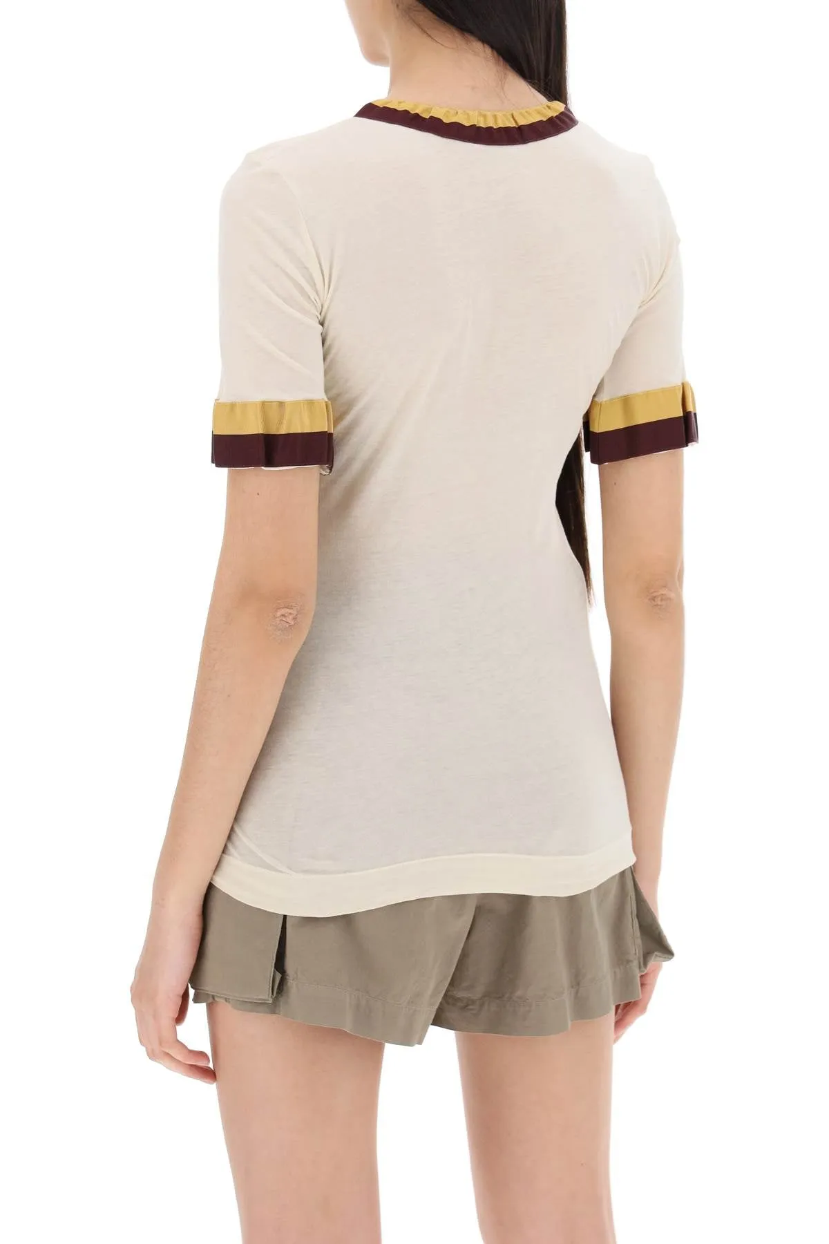 "happy tape t-shirt with two-tone