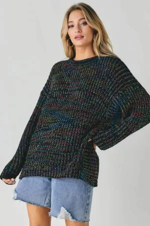 Rainbow Knit Crew Neck Sweater