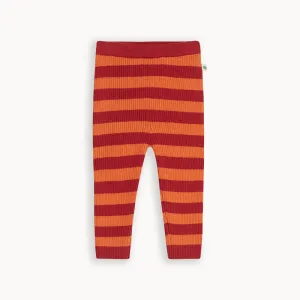 Ribbed Knit Leggings - Rust