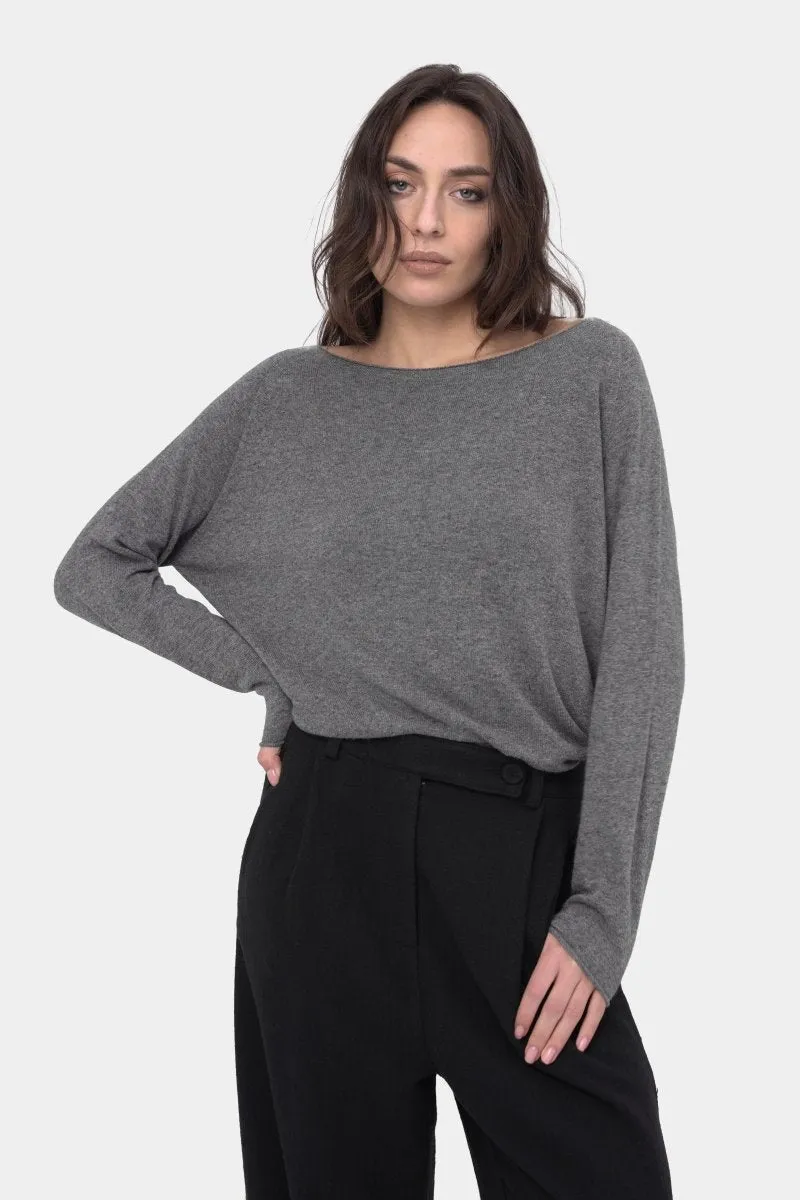 Round Neck Raw Edge Sweater