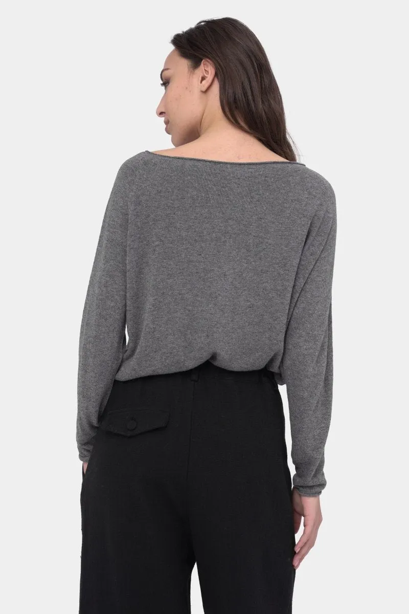 Round Neck Raw Edge Sweater