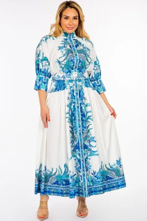 Royal Curves Kaftan Style Floral Maxi Dress