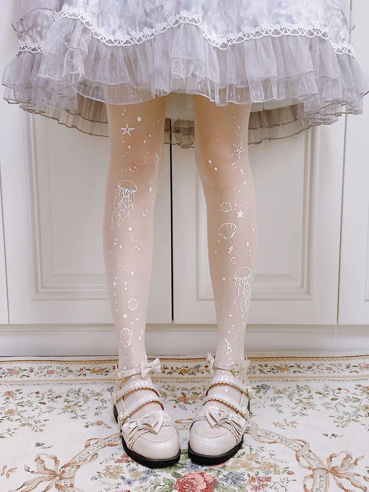 Ruby Rabbit~The Deep Sea Jellyfish 120D Velvet Lolita Tights