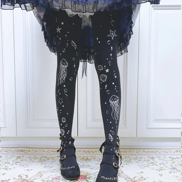 Ruby Rabbit~The Deep Sea Jellyfish 120D Velvet Lolita Tights