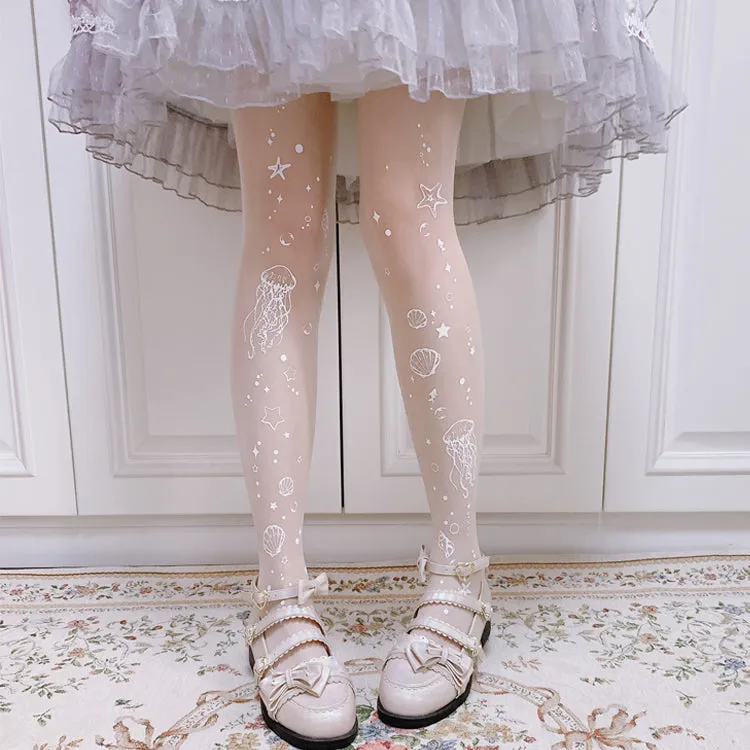 Ruby Rabbit~The Deep Sea Jellyfish 120D Velvet Lolita Tights