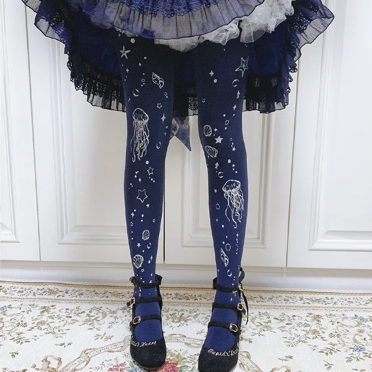 Ruby Rabbit~The Deep Sea Jellyfish 120D Velvet Lolita Tights