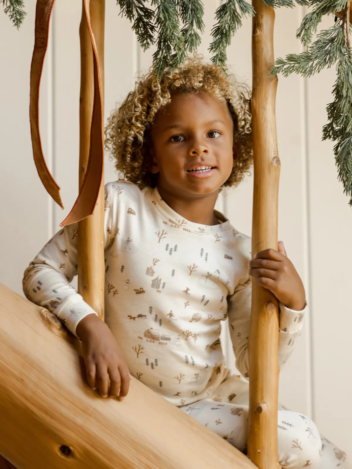 Rylee & Cru Long Sleeve Pajama Set, Winter Town