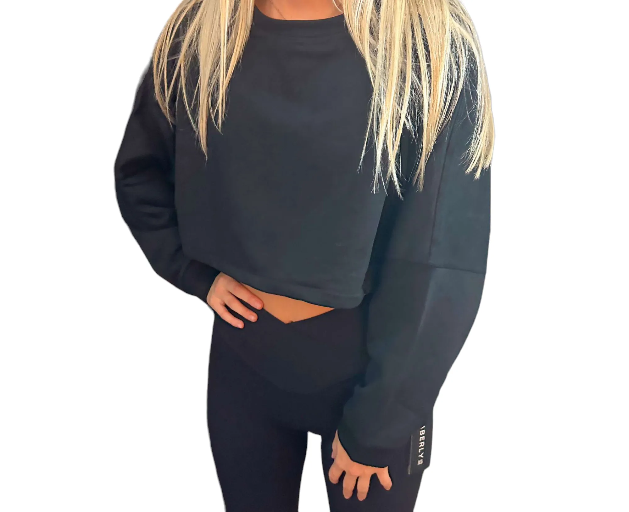 Sadie Charcoal Chic: Cropped Mineral Wash Sweatshirt