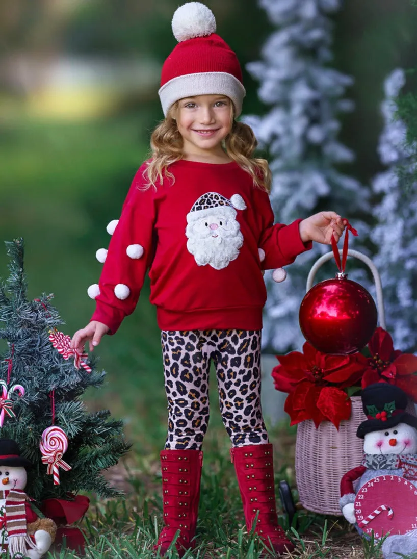 Santa Fierce Pom-Pom Sweater And Legging Set