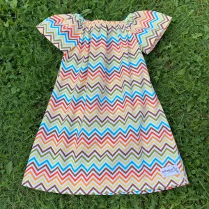 Sewfunky Pixie Dress Rainbow Chevron