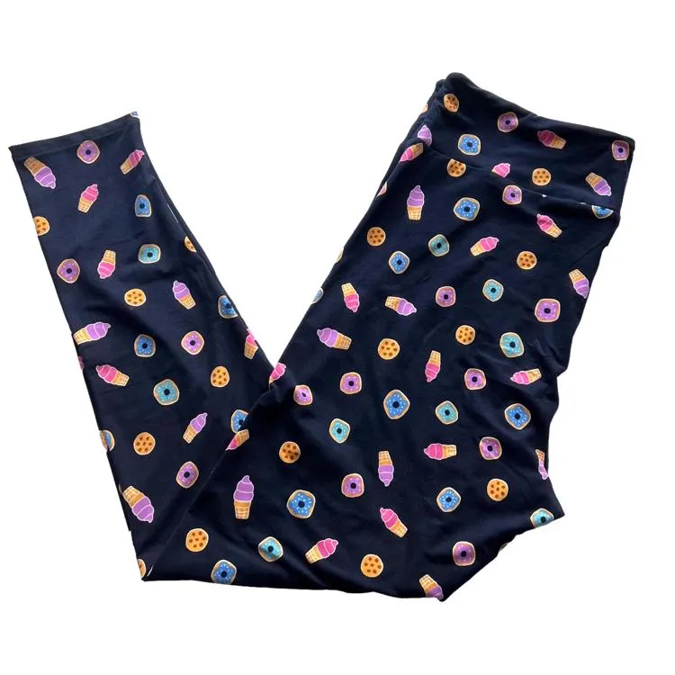 Single Print - Leggings: Navy Multi Popsicles