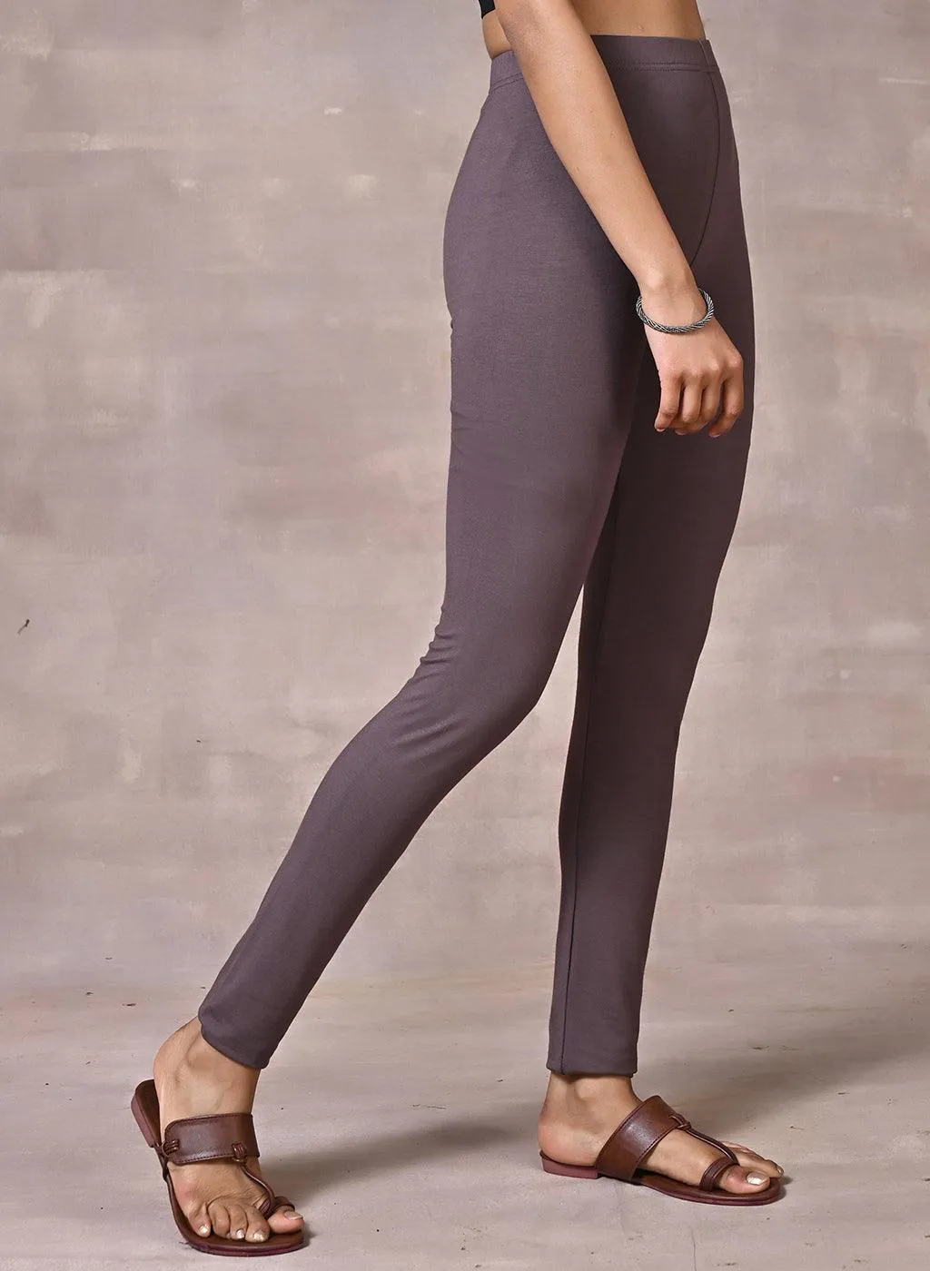 Sofia Ash Grey Skinny Fit Leggings for Women