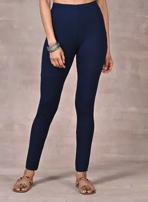 Sofia Navy Blue Skinny Fit Leggings for Women