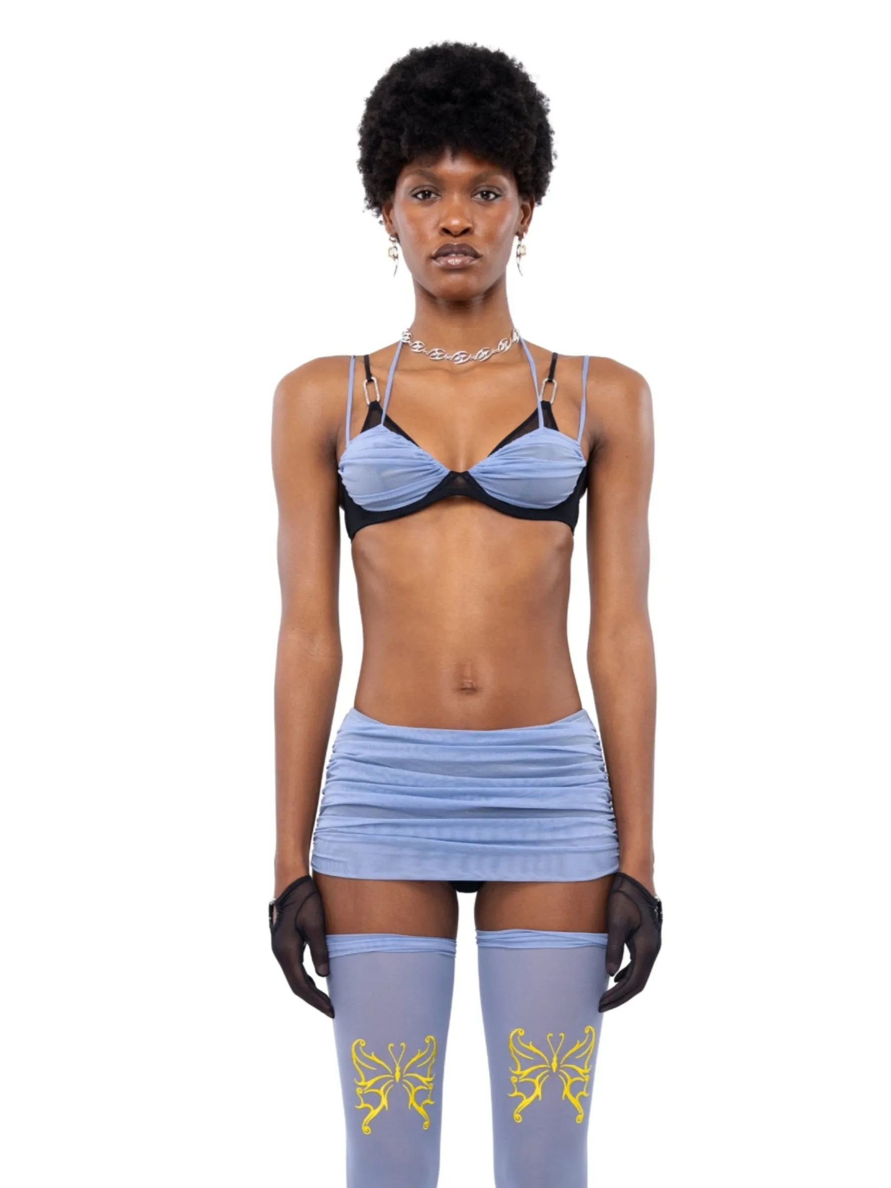 Solace Ash Blue Mini Skirt