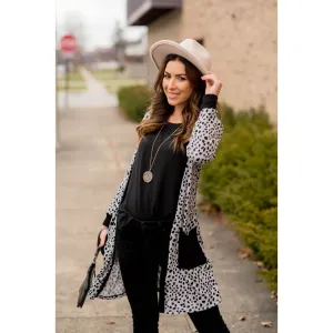 Solid Accent Dottie Tunic Cardigan