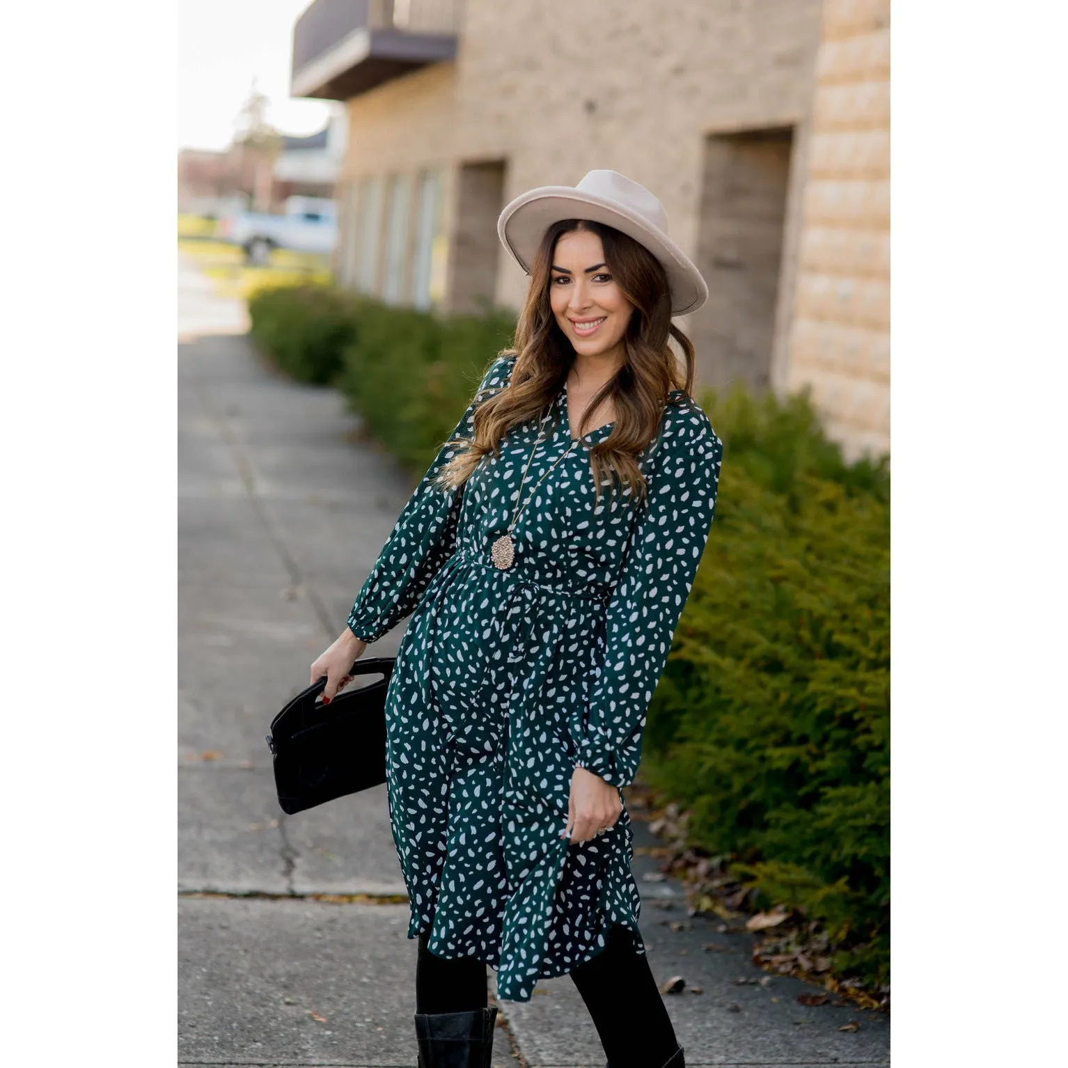 Speckled Long Sleeve Dress