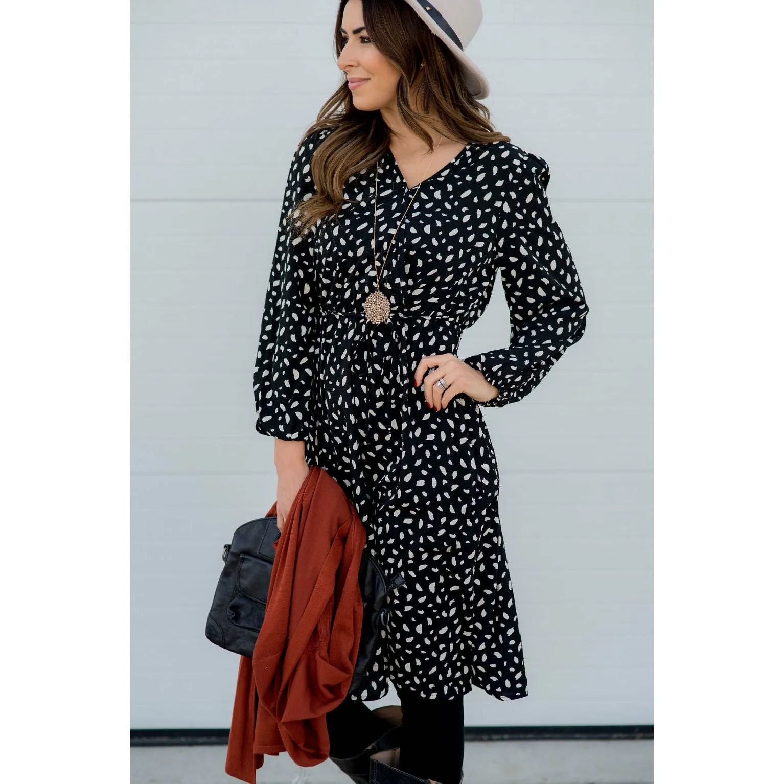 Speckled Long Sleeve Dress