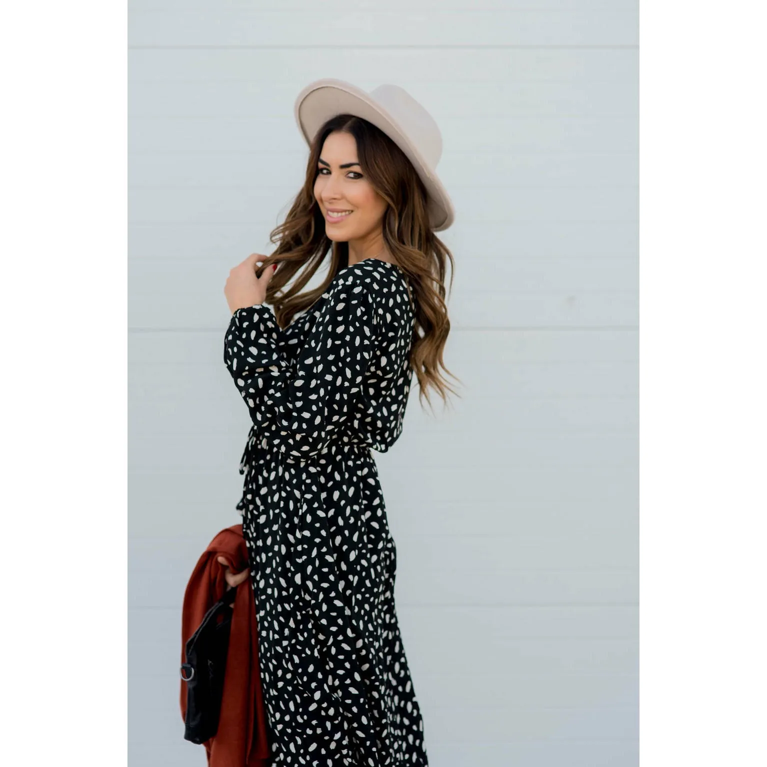 Speckled Long Sleeve Dress