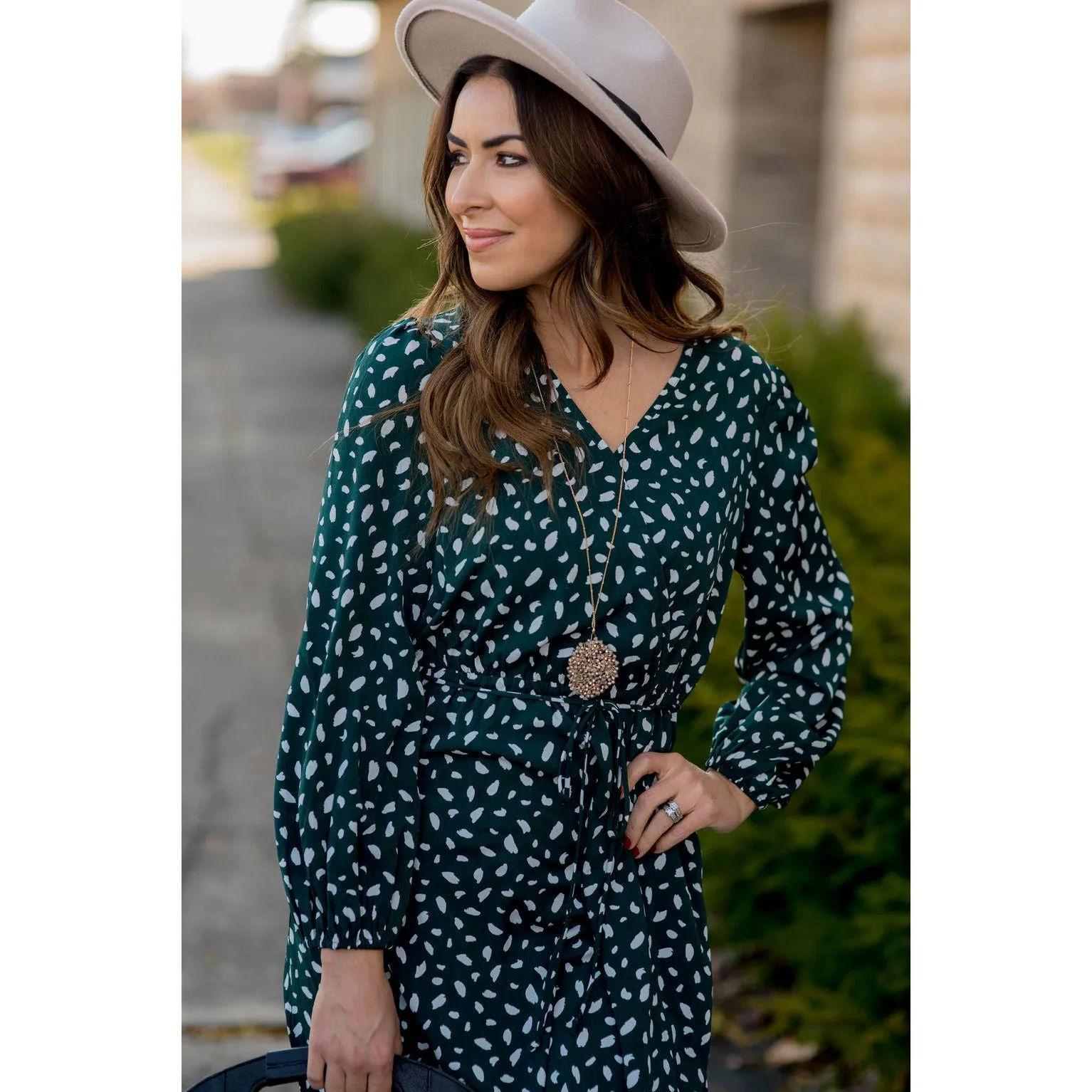 Speckled Long Sleeve Dress