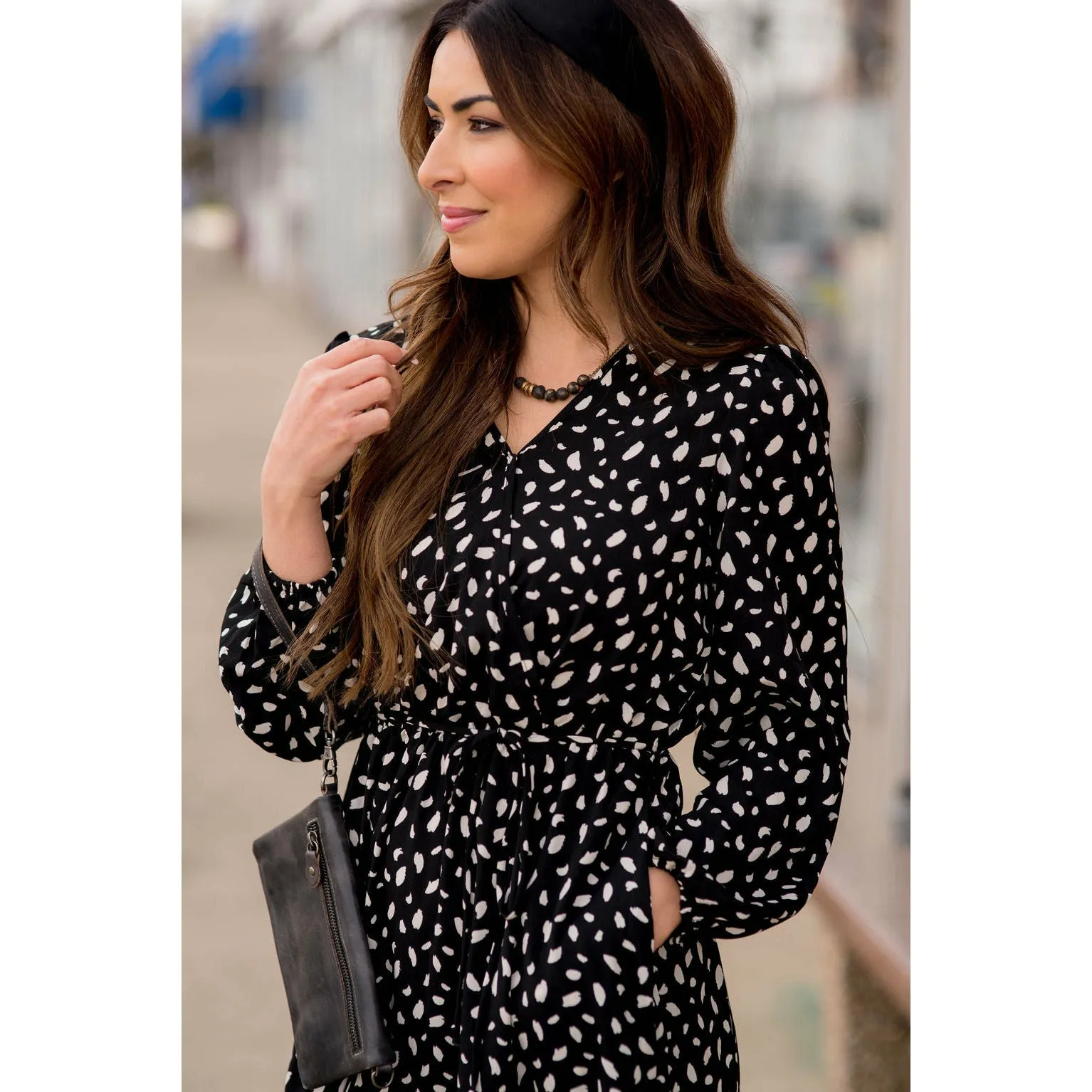 Speckled Long Sleeve Dress