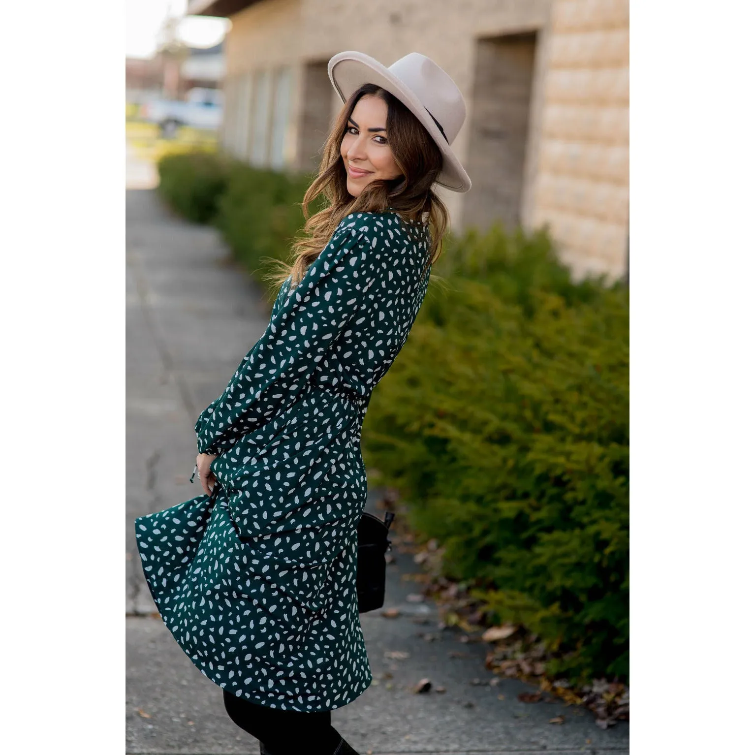 Speckled Long Sleeve Dress