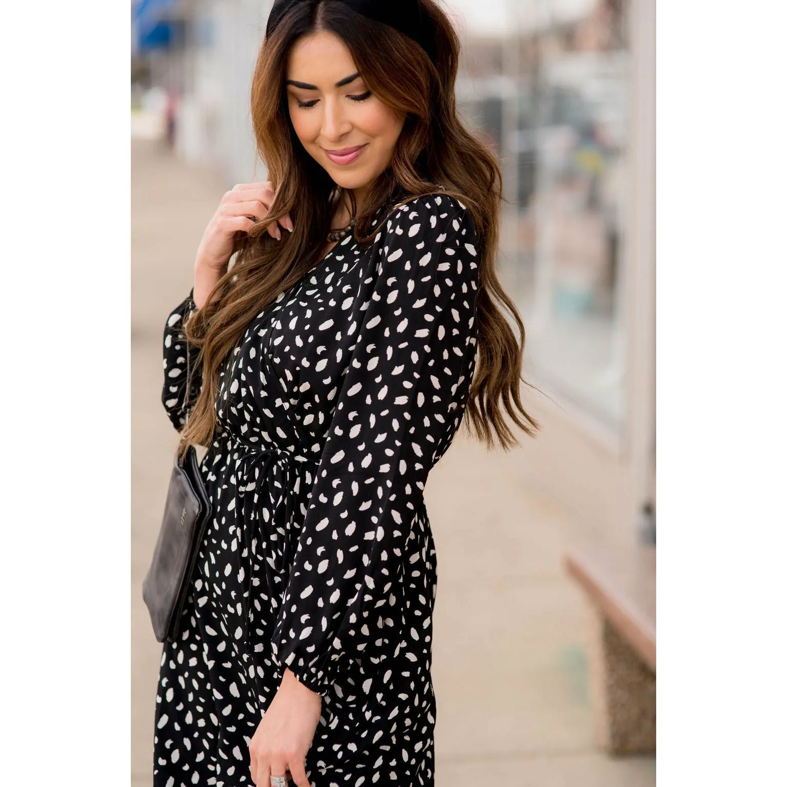 Speckled Long Sleeve Dress