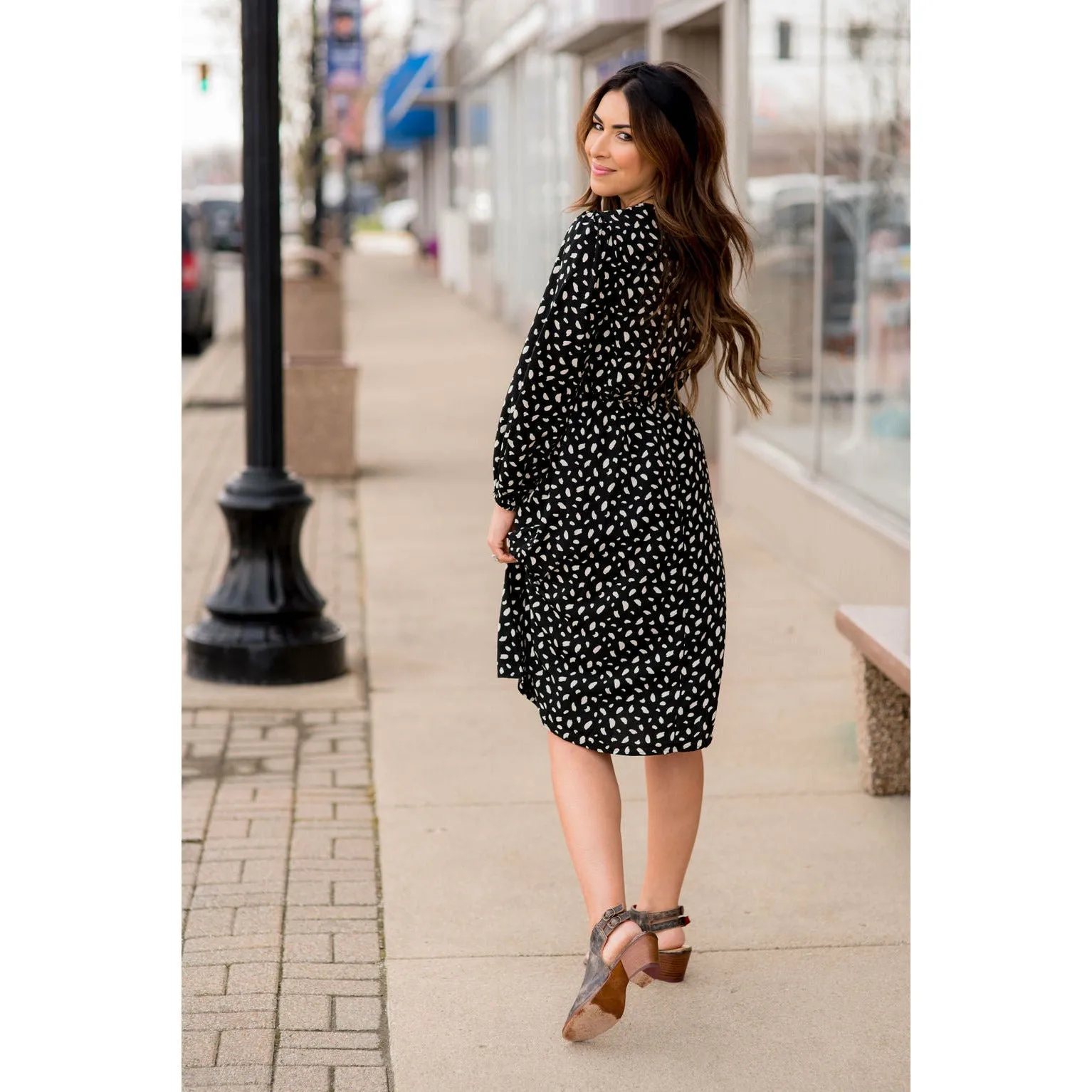 Speckled Long Sleeve Dress