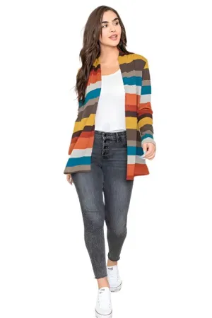 Stripe Elbow Patch Cardigan