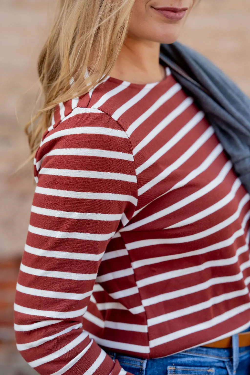 Striped Cotton Long Sleeve Tee