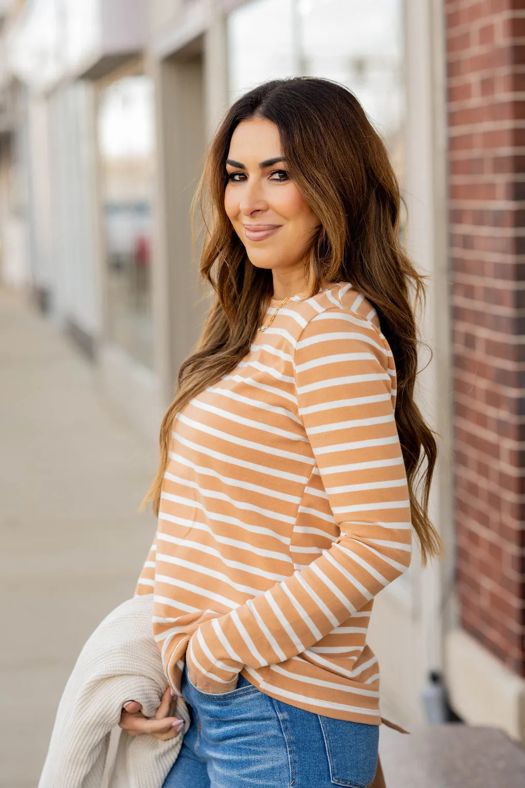 Striped Cotton Long Sleeve Tee