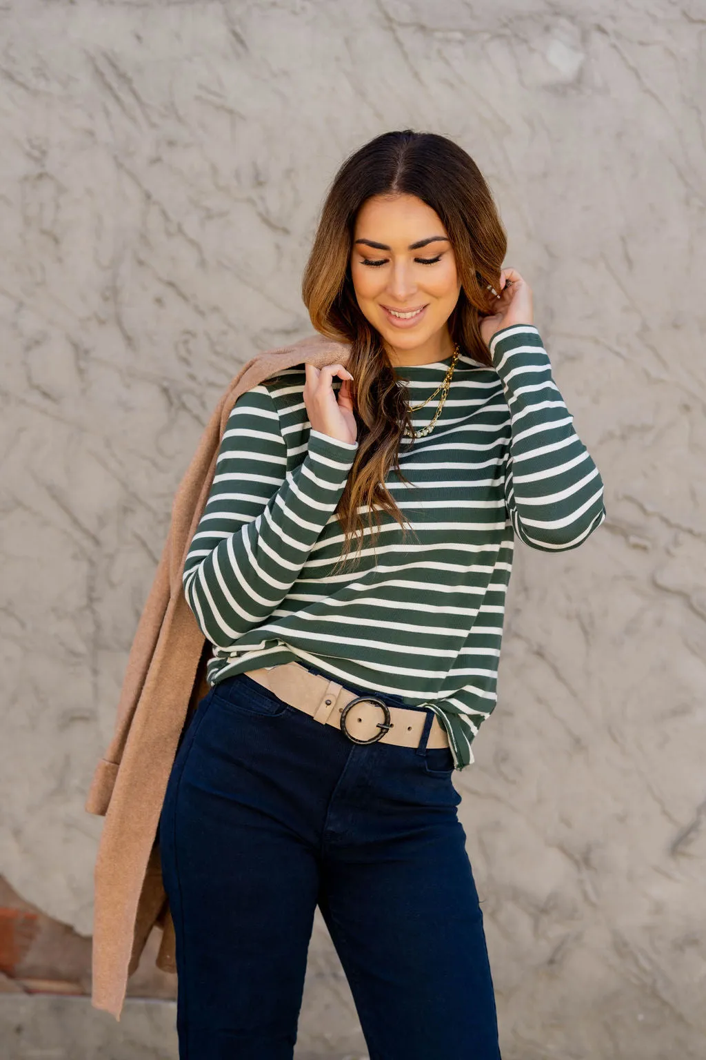 Striped Cotton Long Sleeve Tee