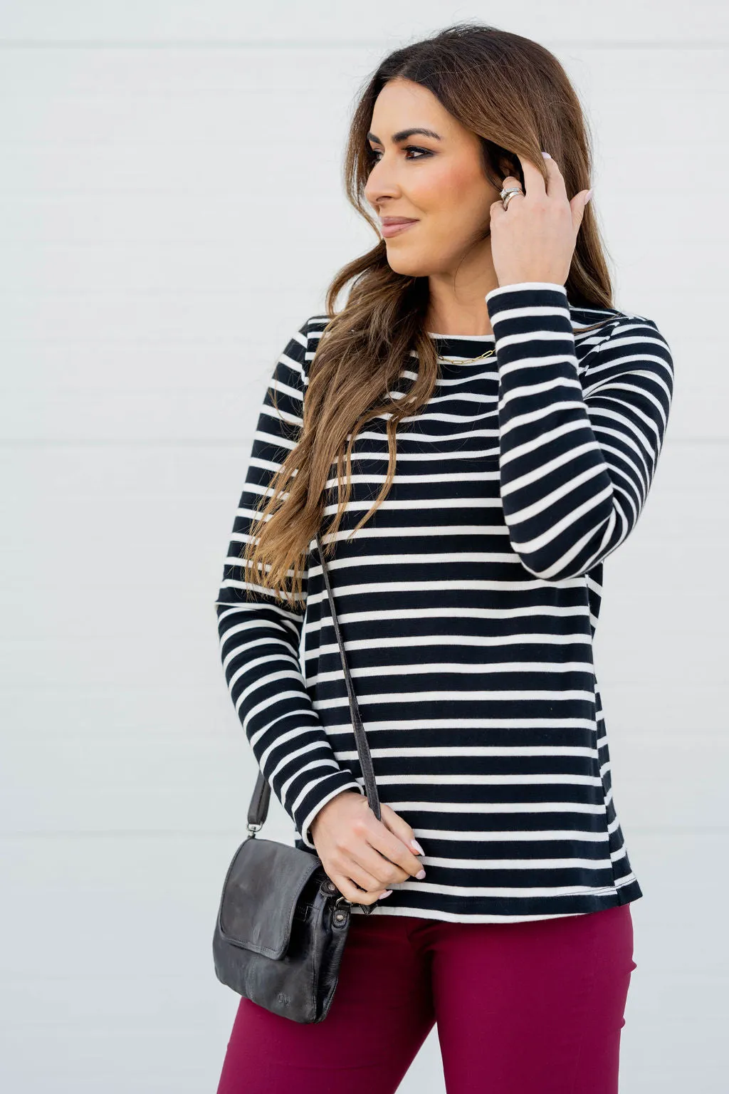 Striped Cotton Long Sleeve Tee